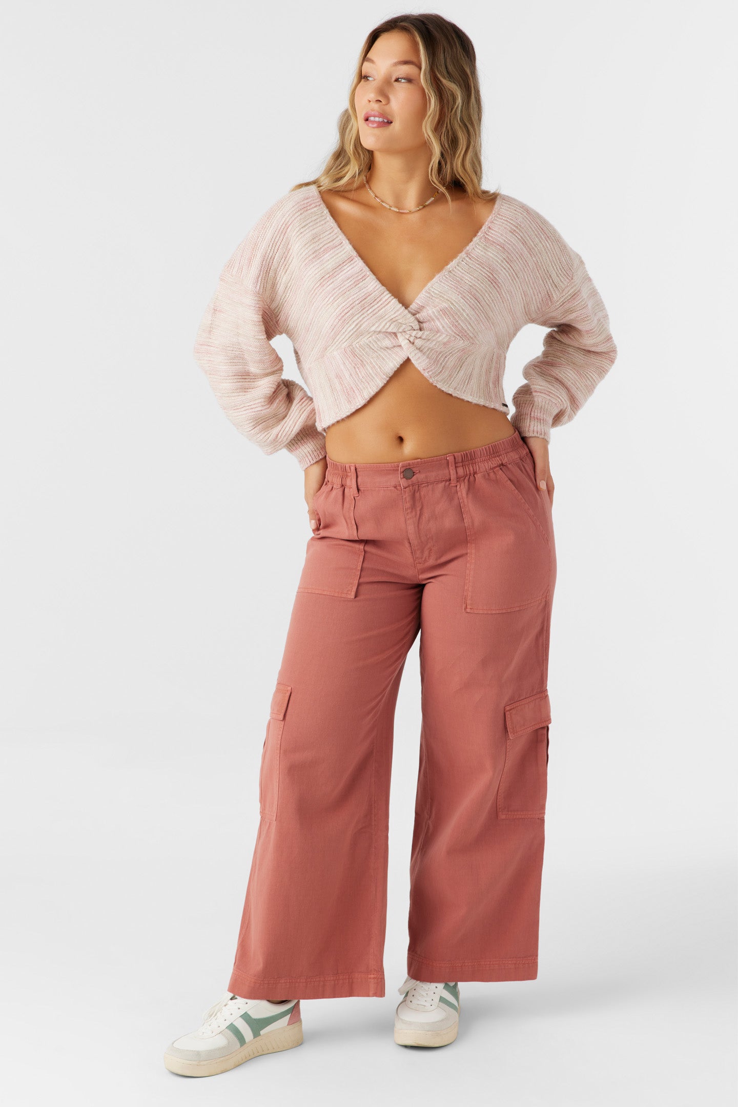 Hillside Stripe Twist Front Two-Way Sweater - O'Neill Clothing