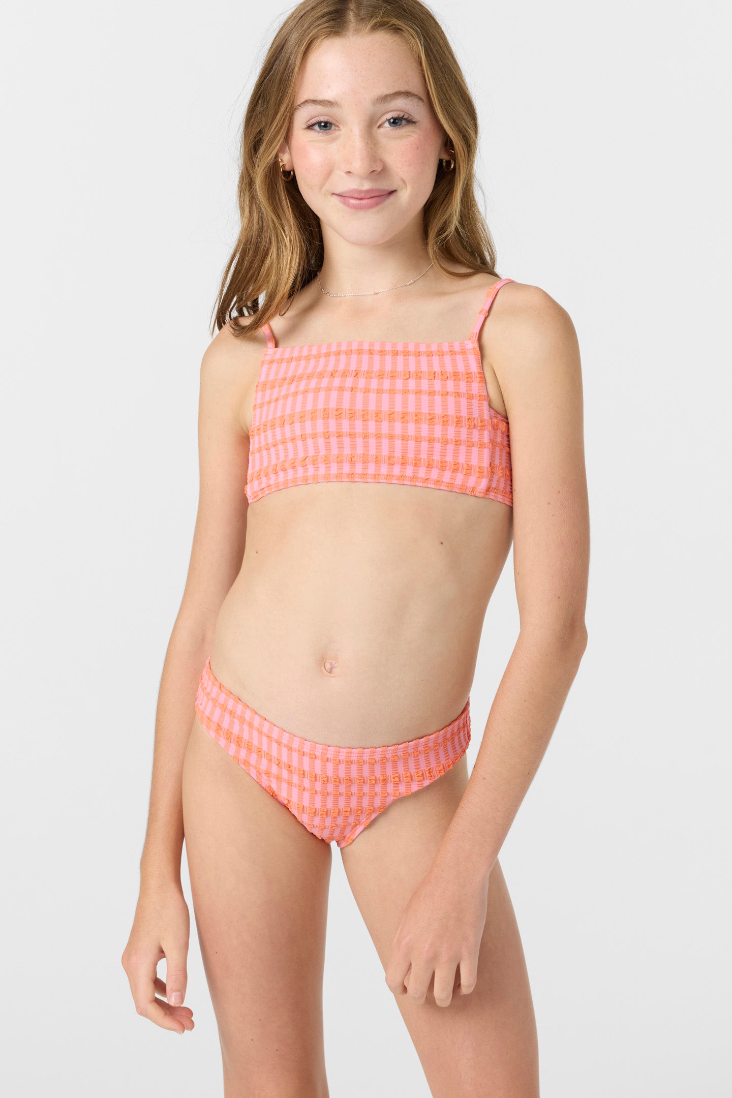 Girl’s Paradise Plaid Square Neck Bralette Top Set - O'Neill Clothing