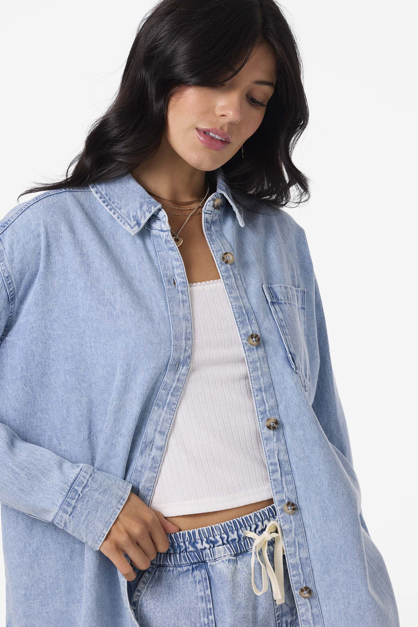 Sevie Denim Shacket - O'Neill Clothing