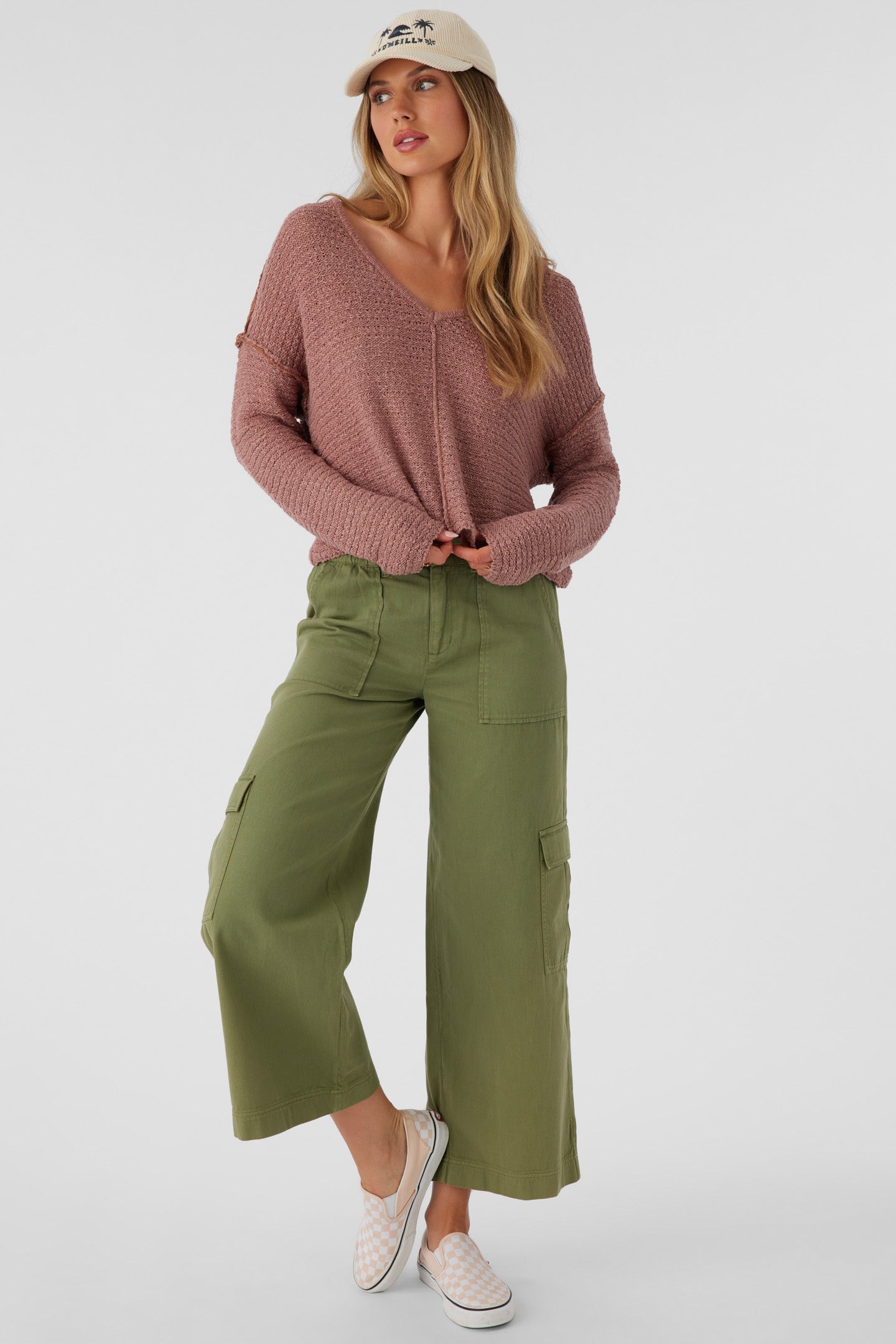 Marina Cotton Slub V-Neck Sweater - O'Neill Clothing