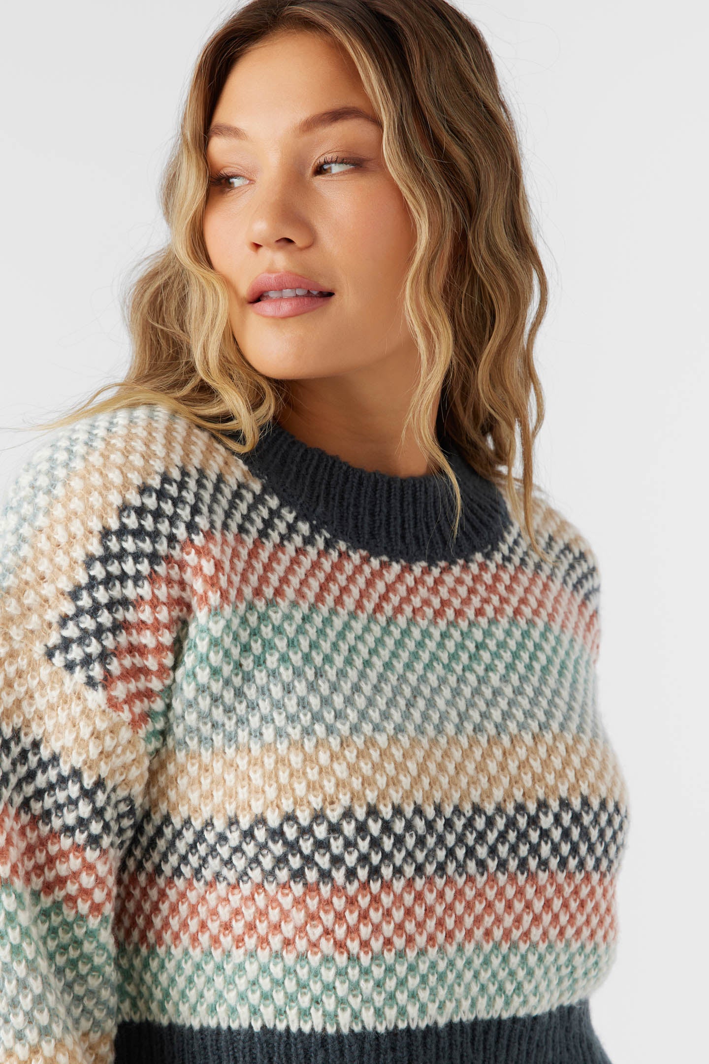 Billie Cropped Stripe Sweater - O'Neill Clothing