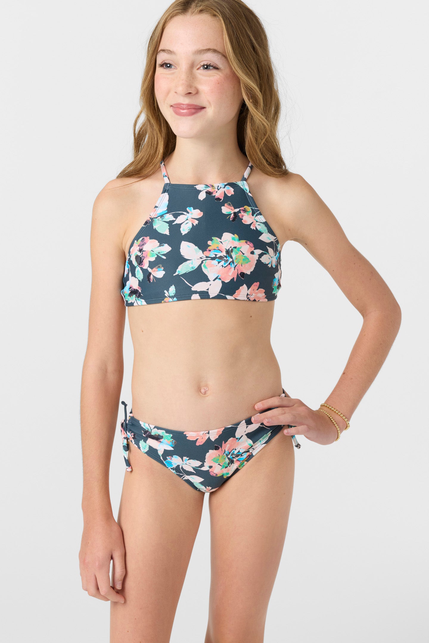 Girl’s Melody Floral Strappy High Neck Set - O'Neill Clothing