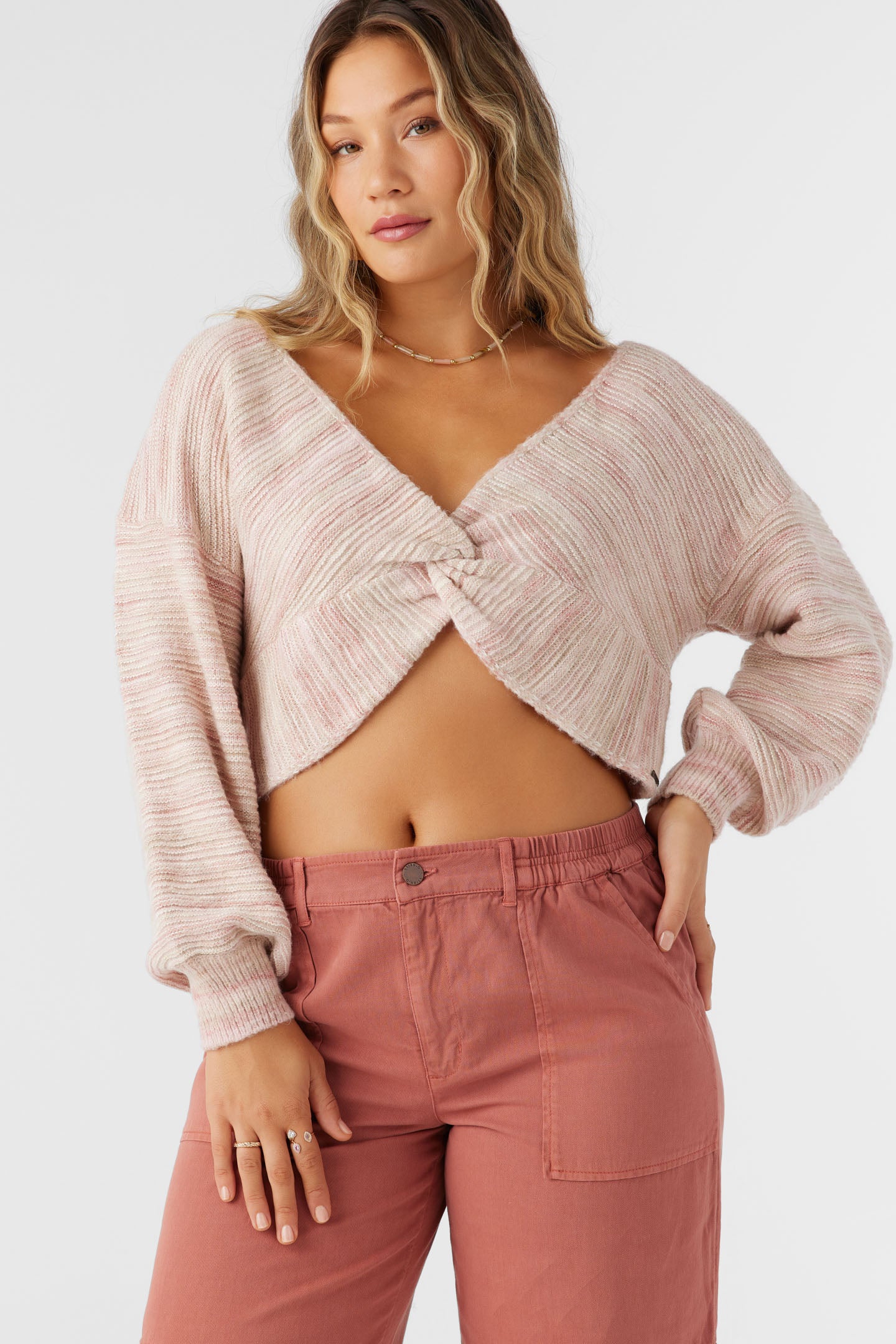 Hillside Stripe Twist Front Two-Way Sweater - O'Neill Clothing