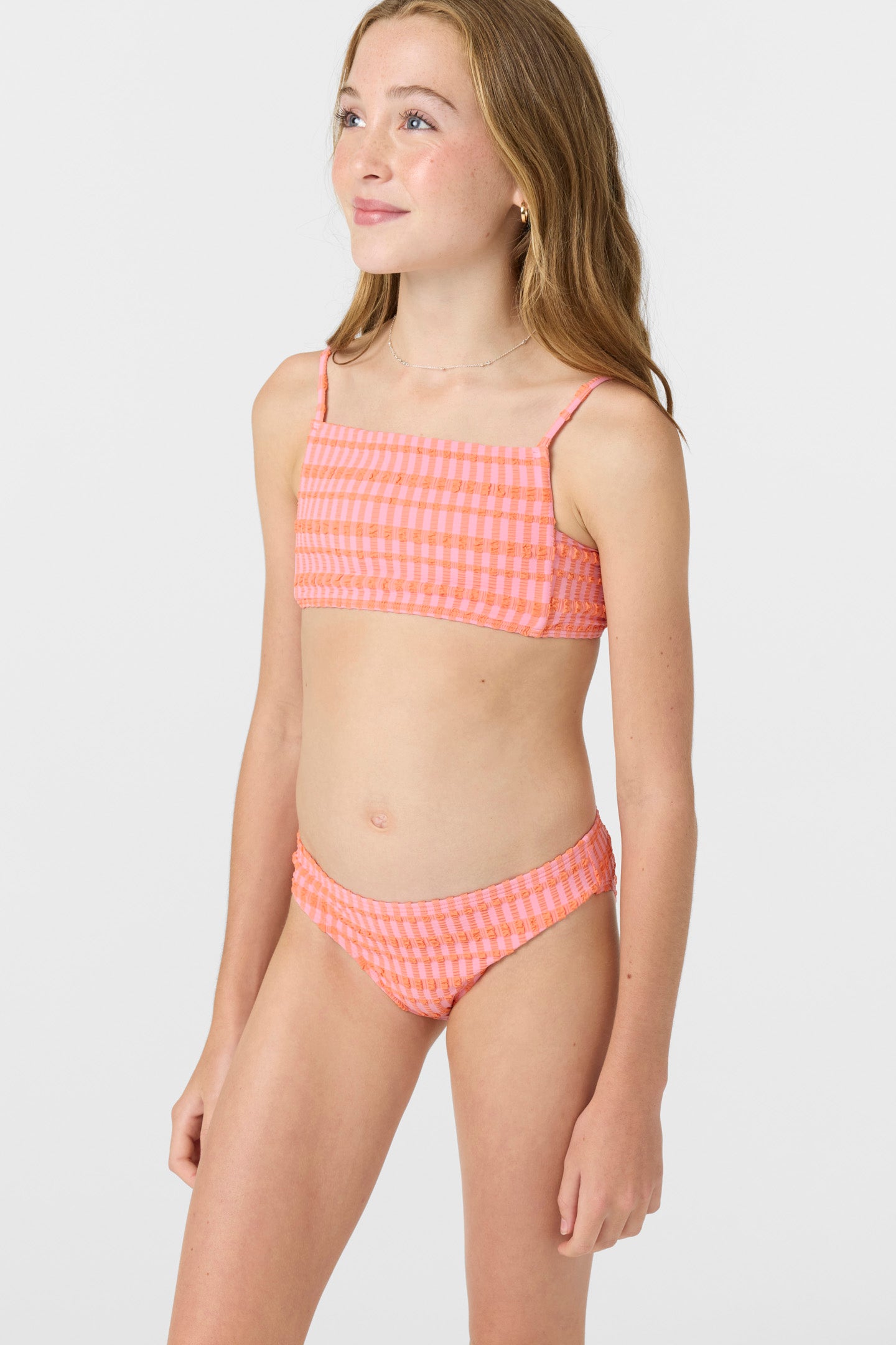Girl’s Paradise Plaid Square Neck Bralette Top Set - O'Neill Clothing