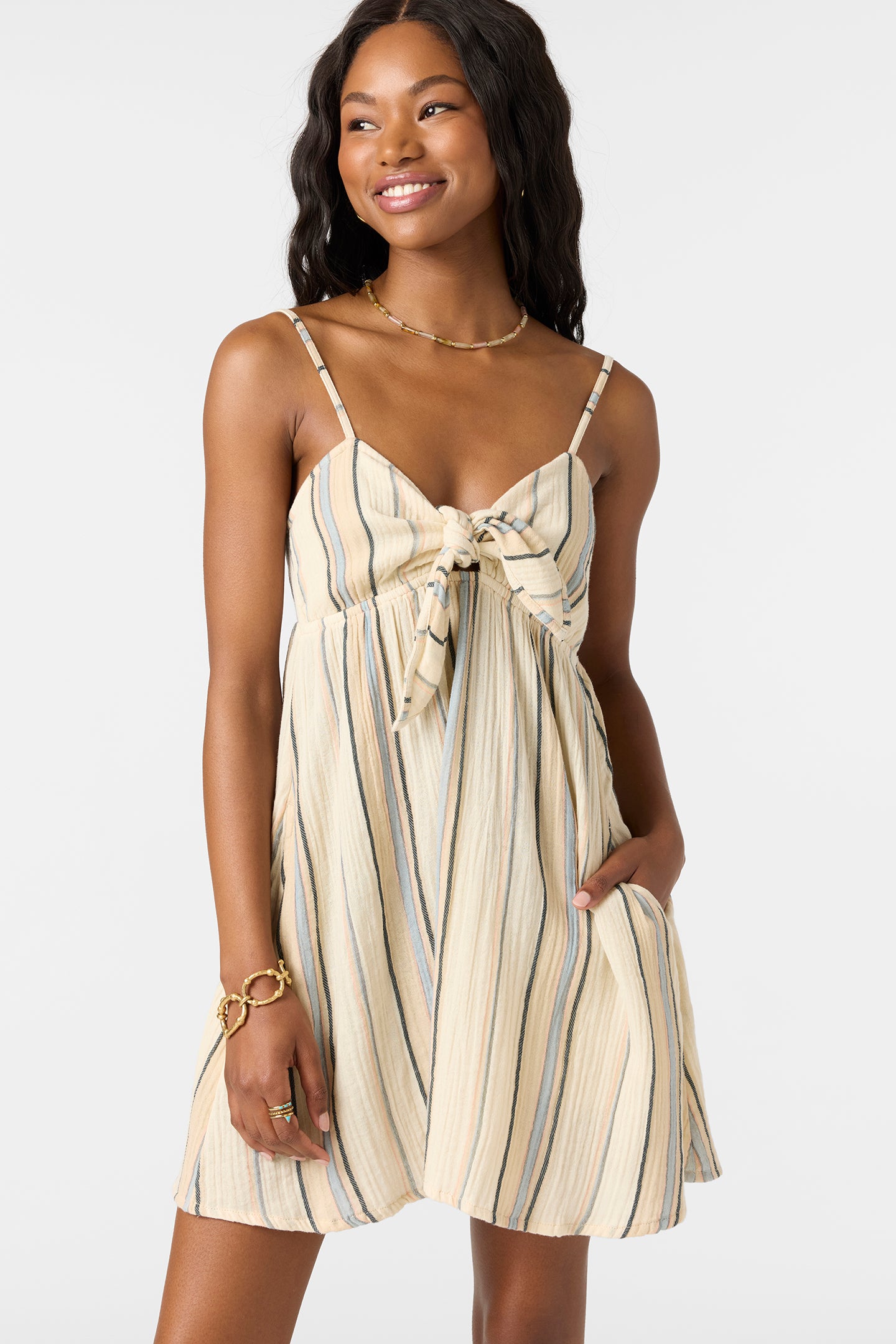 Natalya Stripe Short Dress - O'Neill Clothing