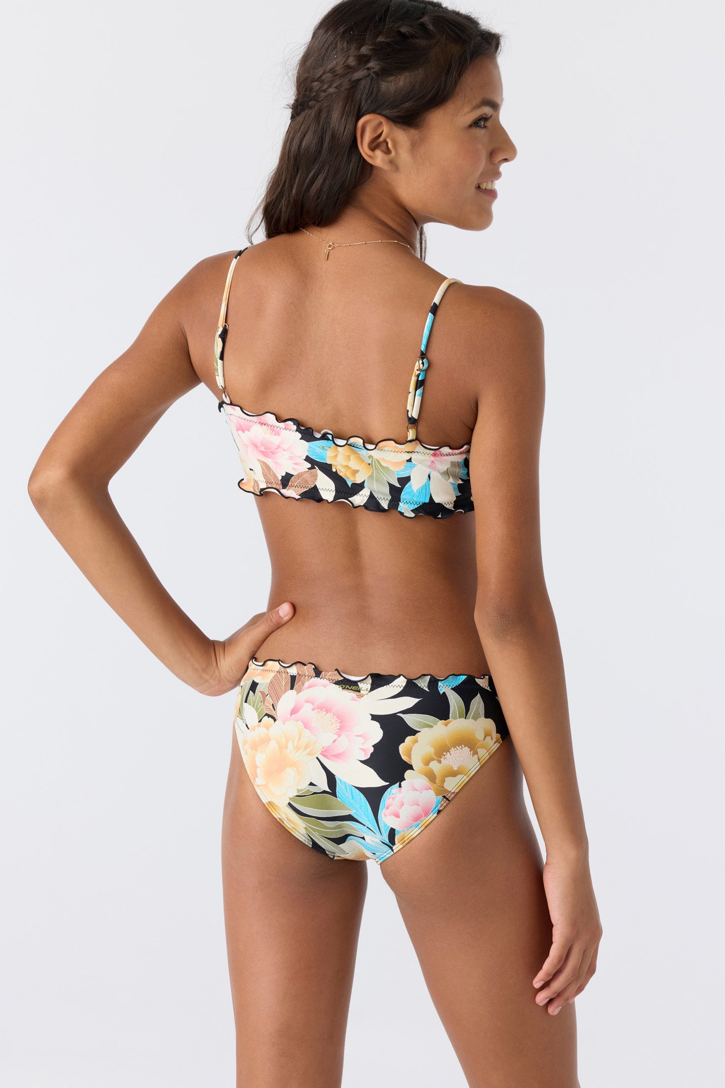 Girl’s Mikah Floral Ruffle Edge Bandeau Set - O'Neill Clothing