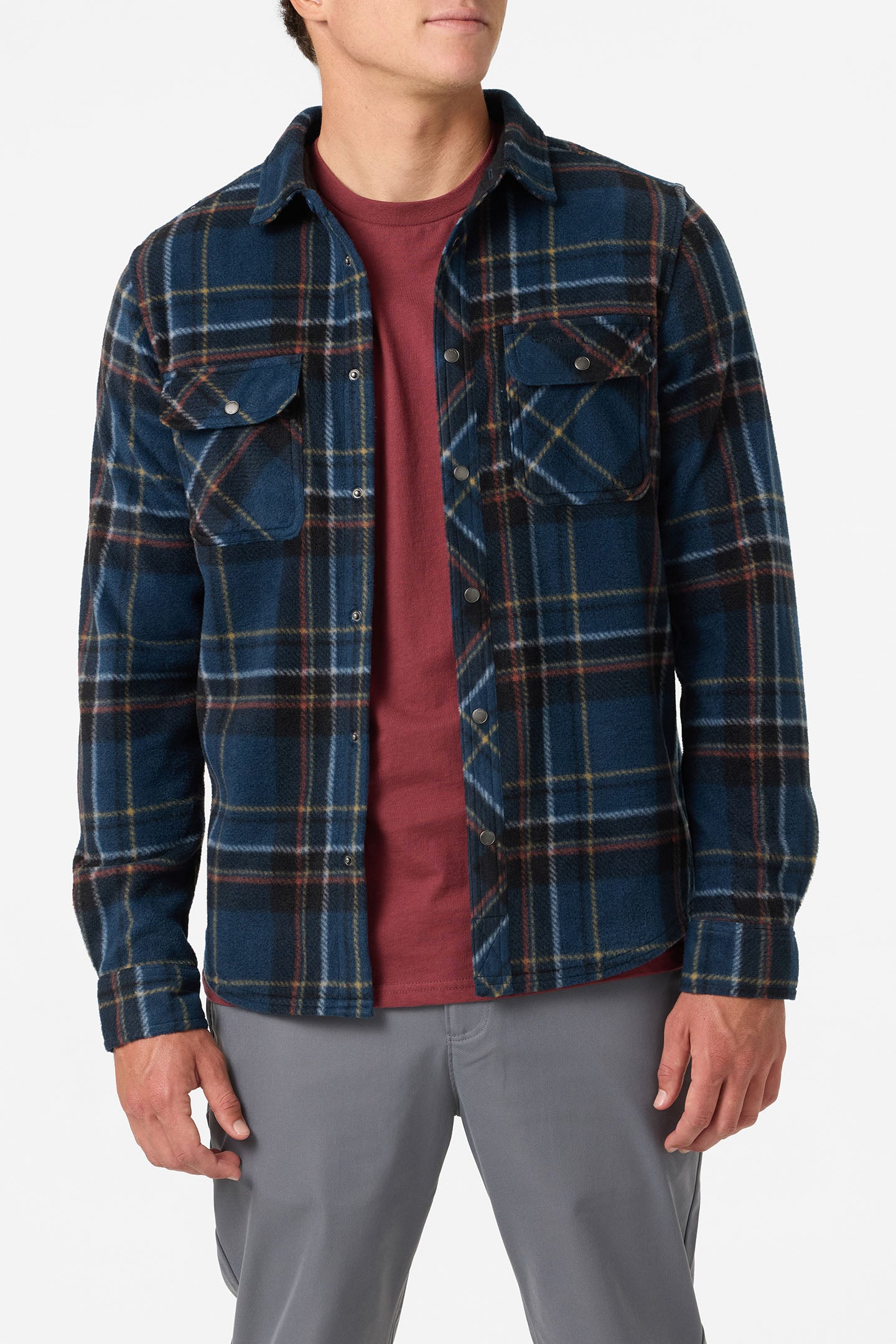 Glacier Plaid Superfleece Standard Fit Long Sleeve Shirt - O'Neill Clothing