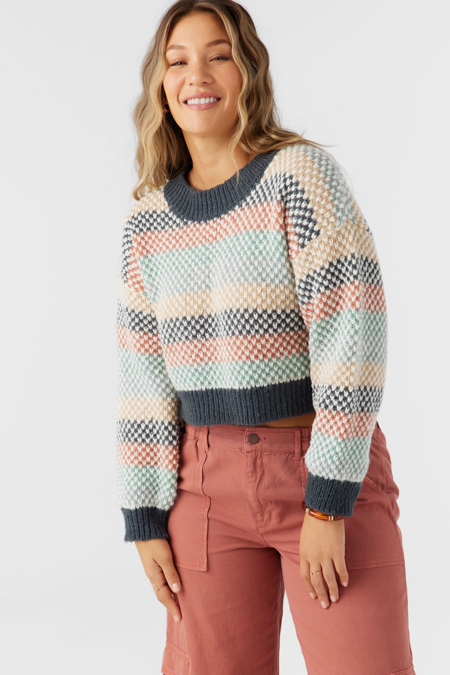 Billie Cropped Stripe Sweater - O'Neill Clothing