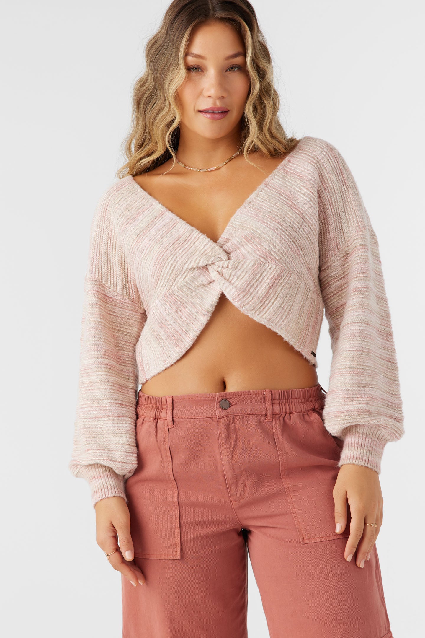 Hillside Stripe Twist Front Two-Way Sweater - O'Neill Clothing