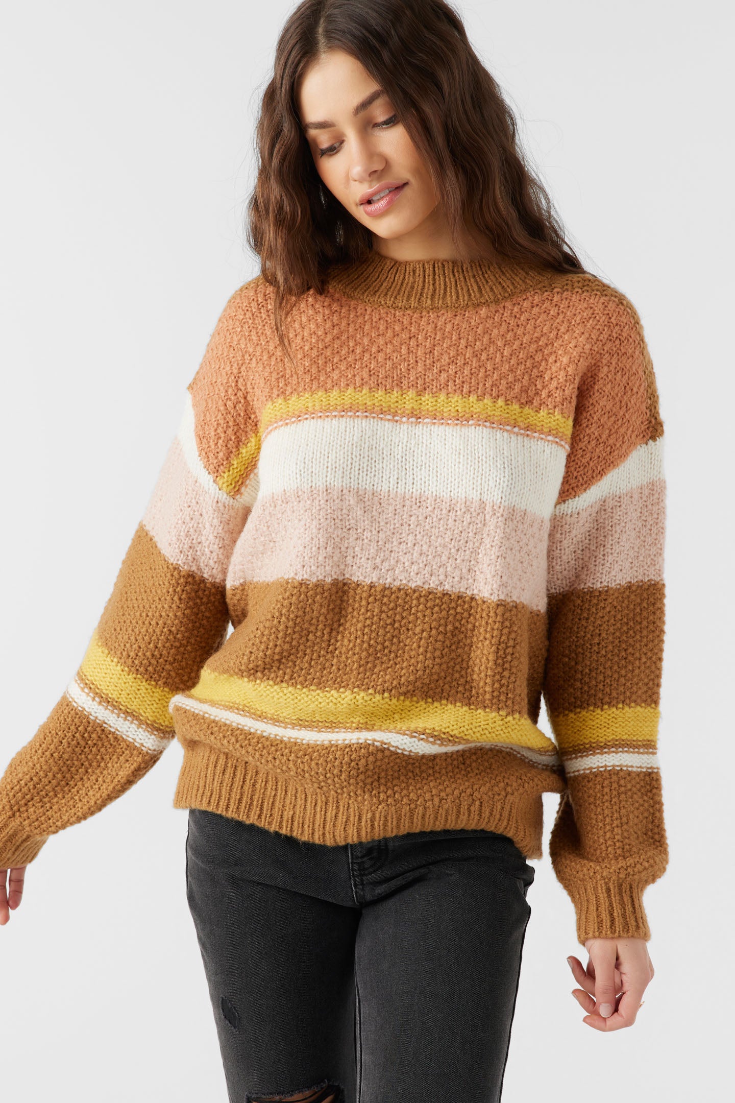 Billie Stripe Mockneck Oversized Sweater - O'Neill Clothing