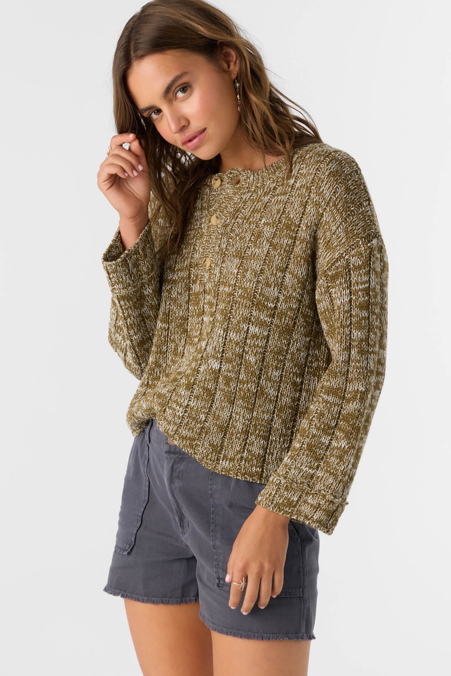Oceanfront Henley Long Sleeve Sweater - O'Neill Clothing