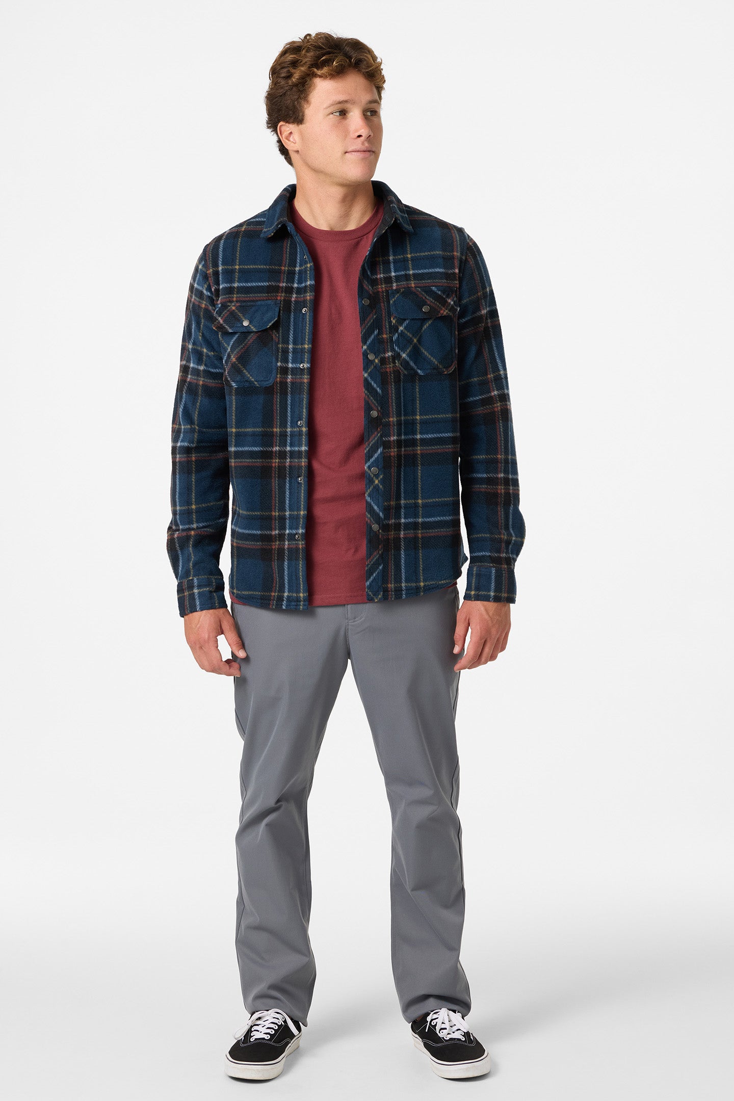 Glacier Plaid Superfleece Standard Fit Long Sleeve Shirt - O'Neill Clothing