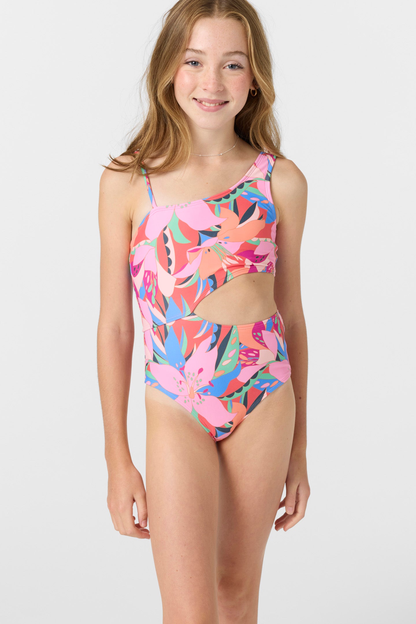 Girl’s Cabana Floral Asymmetrical One-Piece - O'Neill Clothing