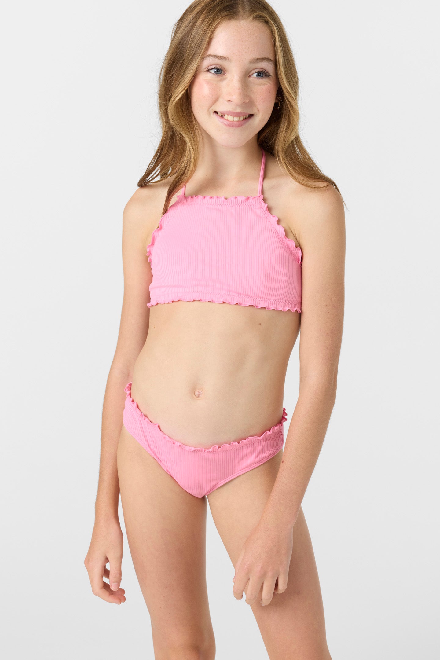 Girl’s Dawnbreak Rib Hi-Neck Ruffle Edge Set High Neck Top Set - O'Neill Clothing