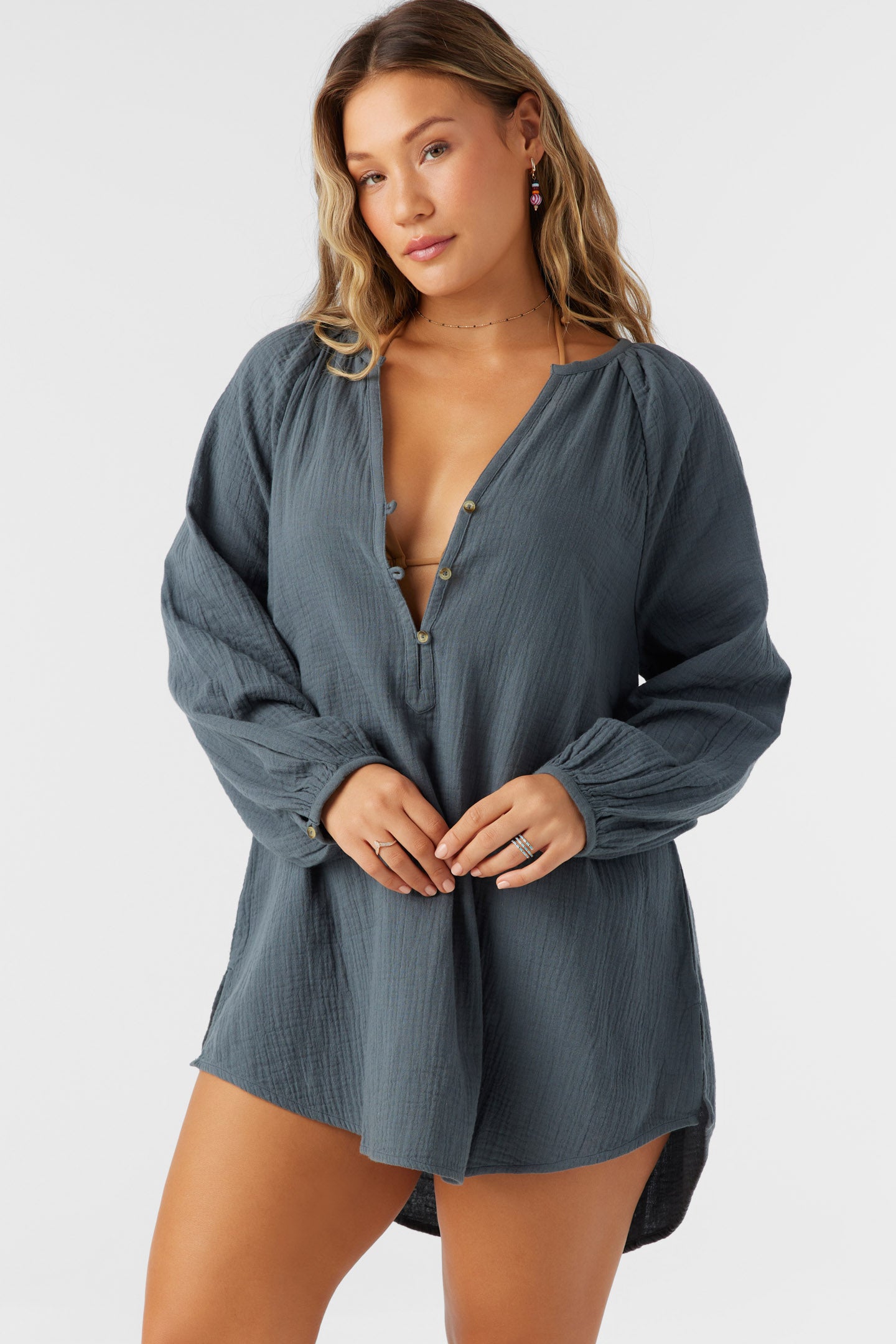 Krysten Crinkle Double Gauze Tunic Swim Cover-Up - O'Neill Clothing