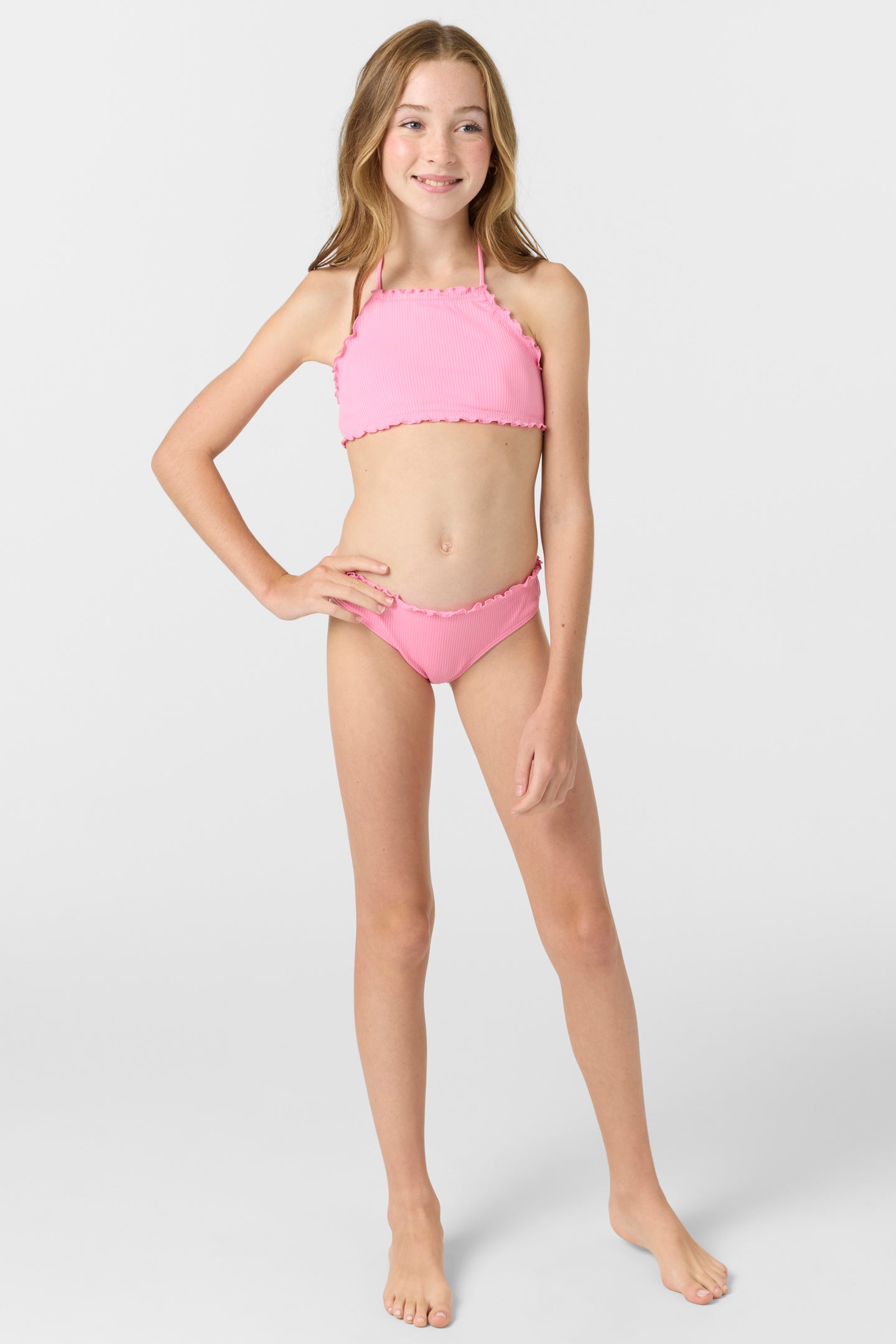 Girl’s Dawnbreak Rib Hi-Neck Ruffle Edge Set High Neck Top Set - O'Neill Clothing