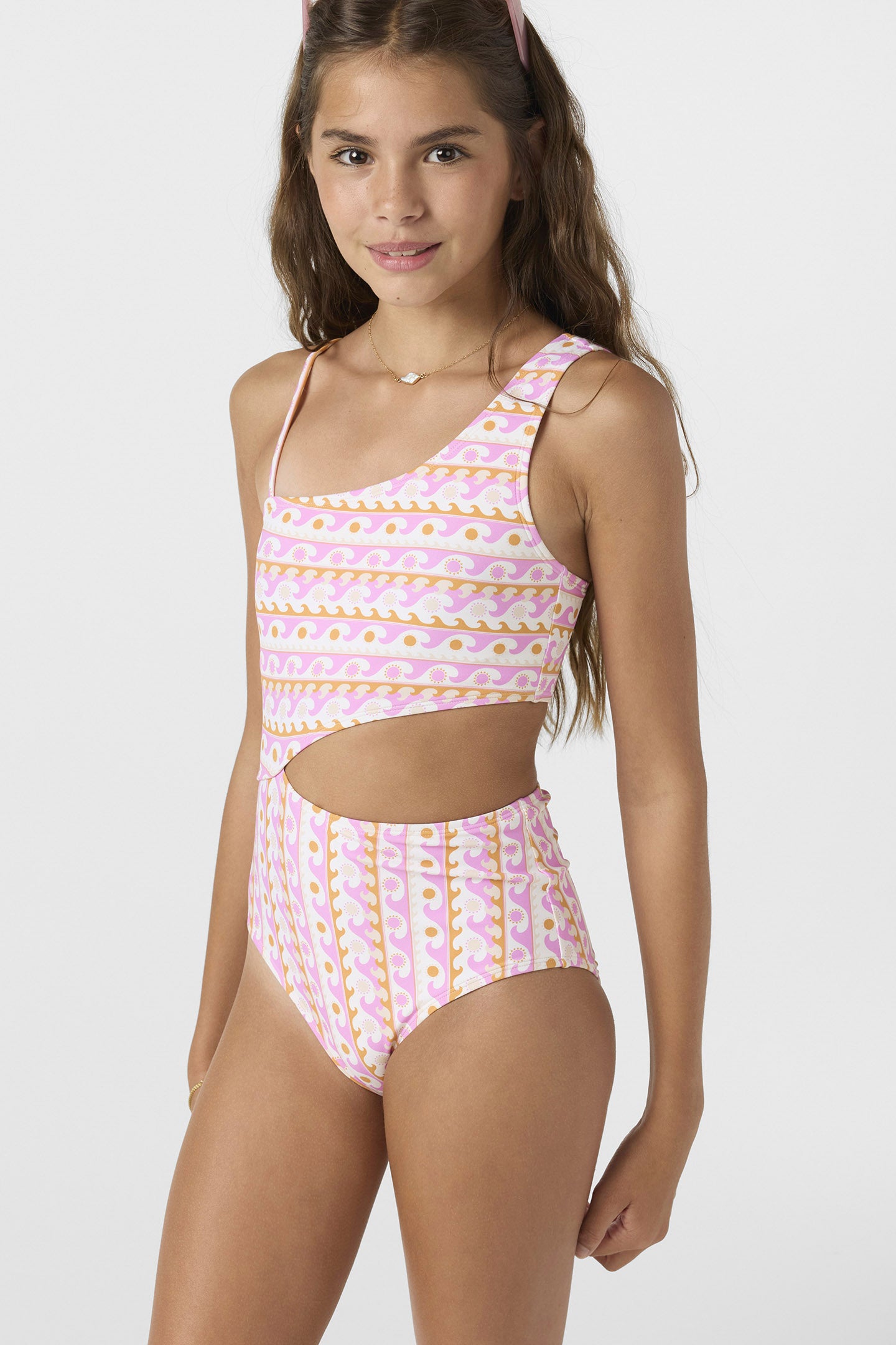 Girl’s Balearic Waves Asymm One-Piece - O'Neill Clothing