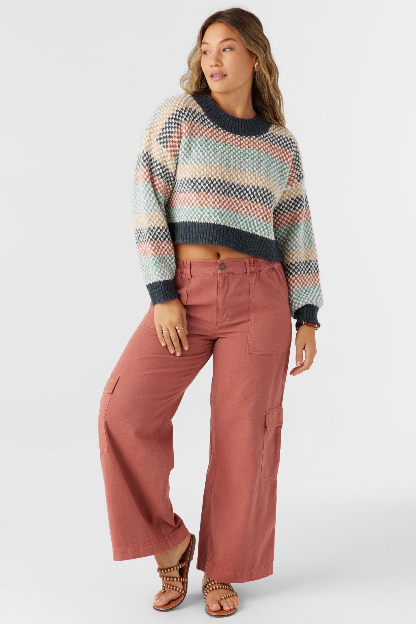 Billie Cropped Stripe Sweater - O'Neill Clothing